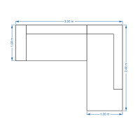 ARIADNI καναπές οικιακού χώρου 300x240x100 ταπετσαρία ΕΠΙΛΟΓΗΣ